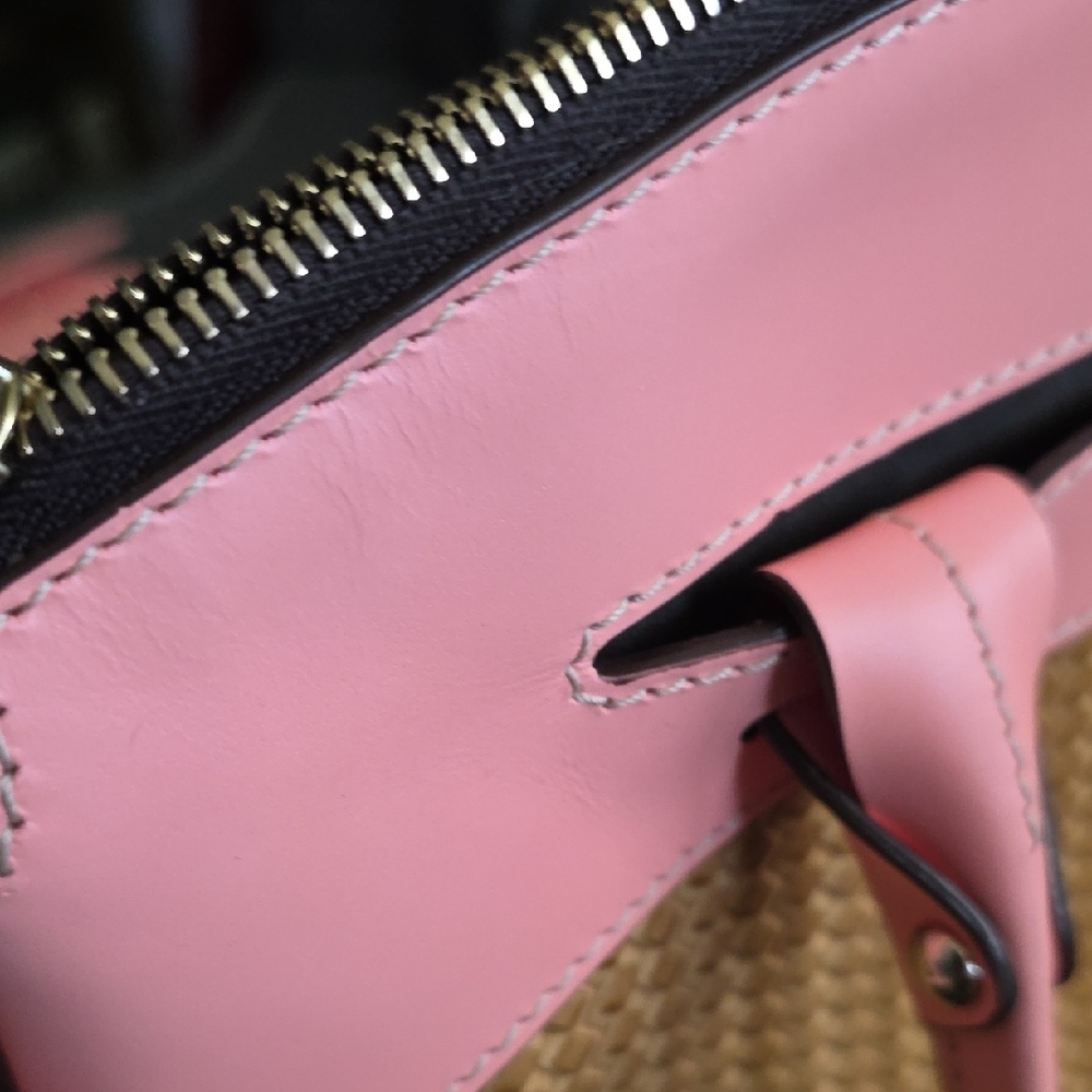 Dooney & Bourke Pink and Tan Woven Satchel Set - Picture 10 of 16